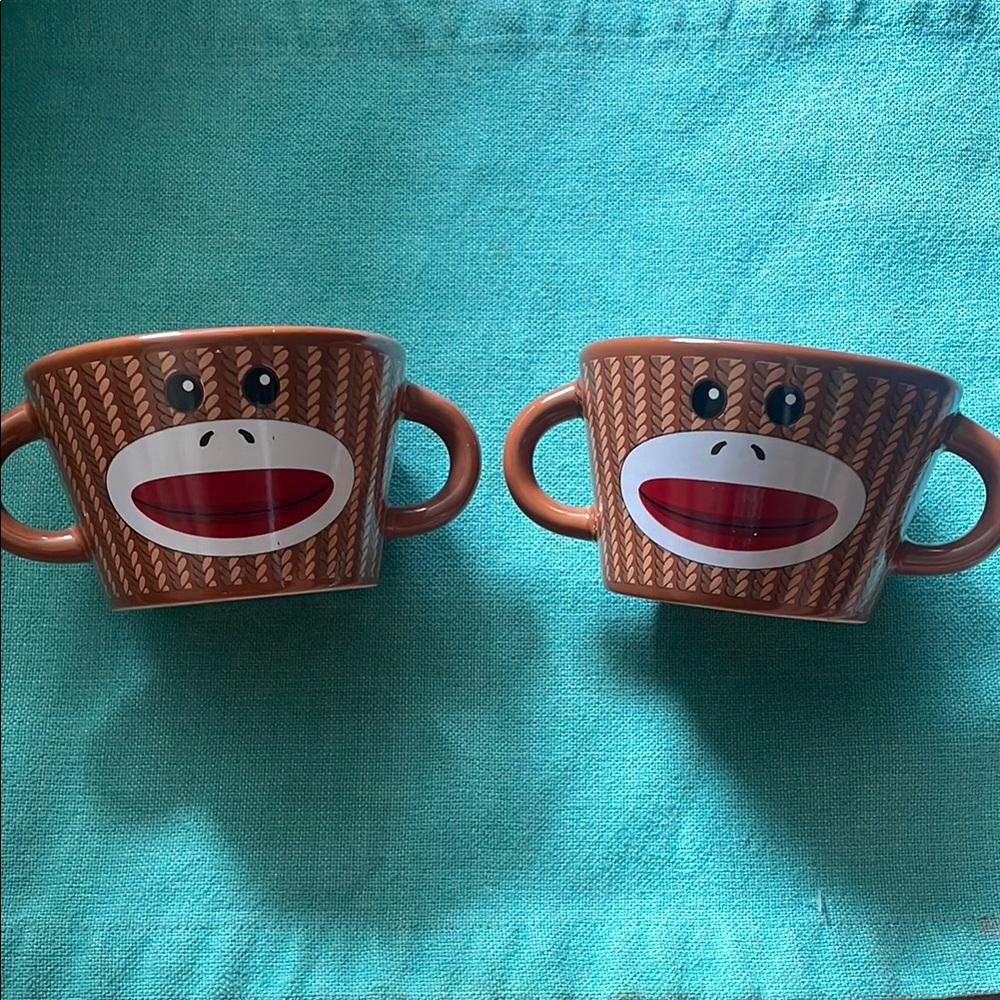Whimsical Brown and Red Coffee Cups Kitchen Accessories